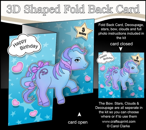 3D Shaped No-Hole Fold Back Mini Kit -   Cute Little Pony Carousel