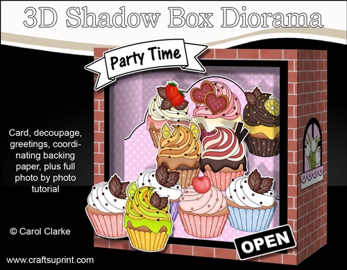 3D Shadow Box Card Mini Kit  -  Cupcake Heaven Cake Shop