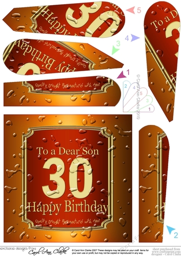 30th Birthday SON Beer Label Fan Pyramage Topper