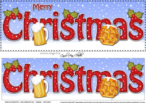 Large DL MERRY CHRISTMAS 3D decoupage 