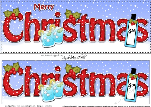 Large DL MERRY CHRISTMAS 3D decoupage 