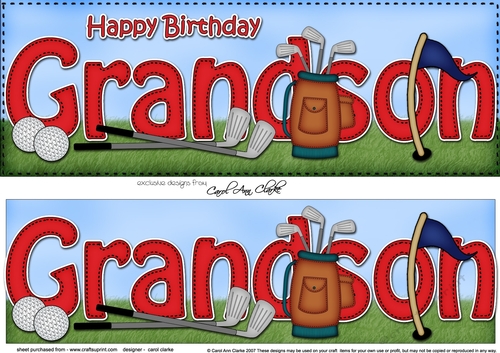 Large DL Happy Birthday GRANDSON 3D decoupage