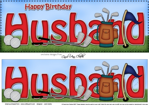 Large DL Happy Birthday HUSBAND 3D decoupage