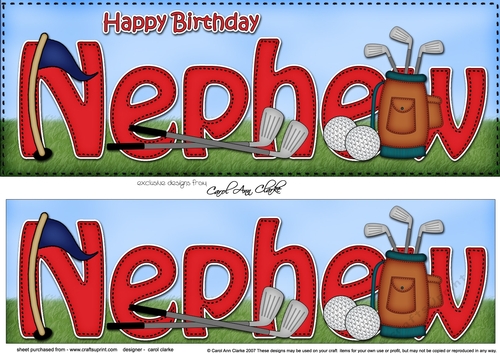 Large DL Happy Birthday NEPHEW 3D decoupage