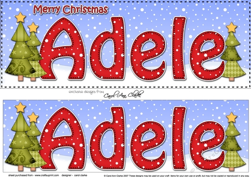 Large DL Merry Christmas ADELE 3D decoupage 