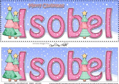 Large DL Merry Christmas ISOBEL 3D decoupage 
