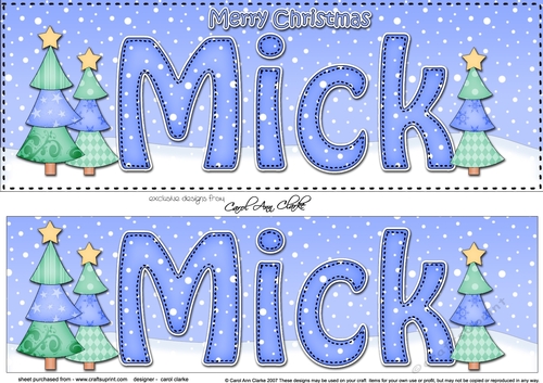 Large DL Merry Christmas MICK 3D decoupage 