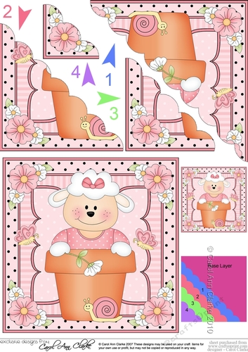 Flower Pot Friends Cute Little Lamb Scalloped Corner Stacker