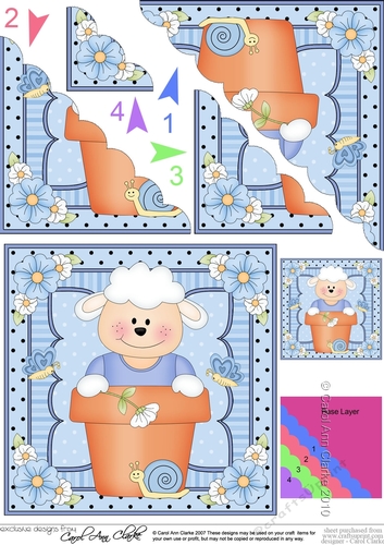 Flower Pot Friends Cute Little Lamb Scalloped Corner Stacker