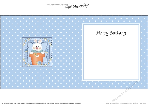 Flower Pot Friends Cute Little Bunny square landscape insert