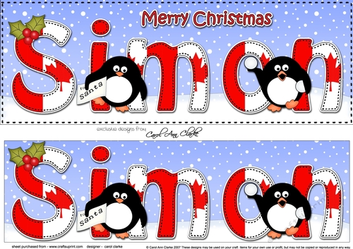 Large DL Merry Christmas SIMON 3D decoupage 