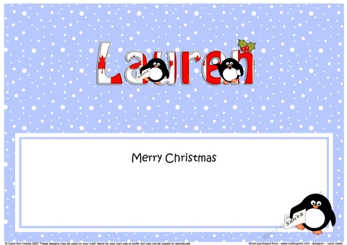 Large DL Merry Christmas LAUREN insert