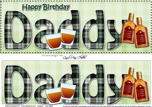 Large DL Happy Birthday DADDY 3D decoupage