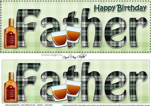 Large DL Happy Birthday FATHER 3D decoupage