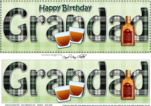 Large DL Happy Birthday GRANDAD 3D decoupage