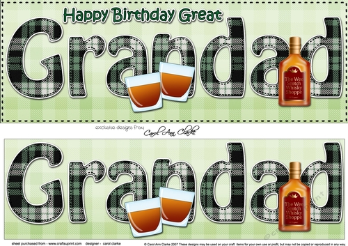 Large DL Happy Birthday GREAT GRANDAD 3D decoupage