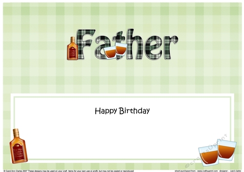 Large DL Happy Birthday FATHER insert