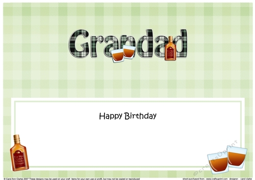 Large DL Happy Birthday GRANDAD insert
