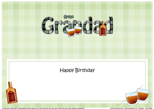 Large DL Happy Birthday GREAT GRANDAD insert