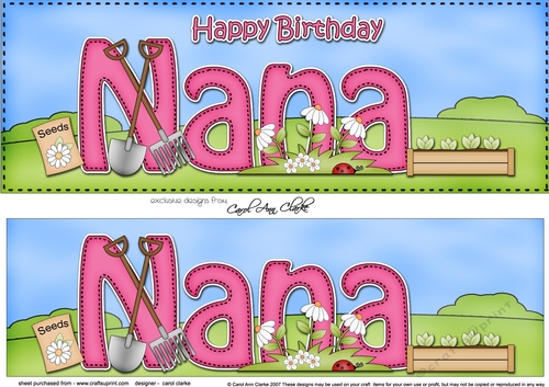 Large DL Happy Birthday NANA 3D decoupage