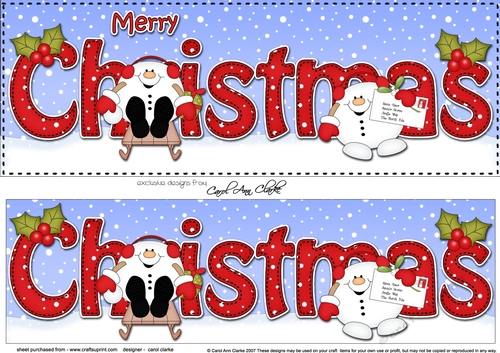 Large DL MERRY CHRISTMAS 3D decoupage 