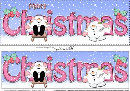 Large DL MERRY CHRISTMAS 3D decoupage 