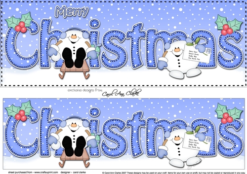 Large DL MERRY CHRISTMAS 3D decoupage 