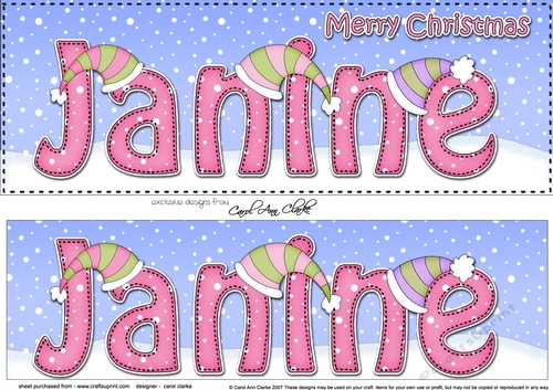 Large DL Merry Christmas JANINE 3D decoupage 