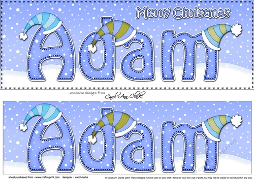 Large DL Merry Christmas ADAM 3D decoupage 