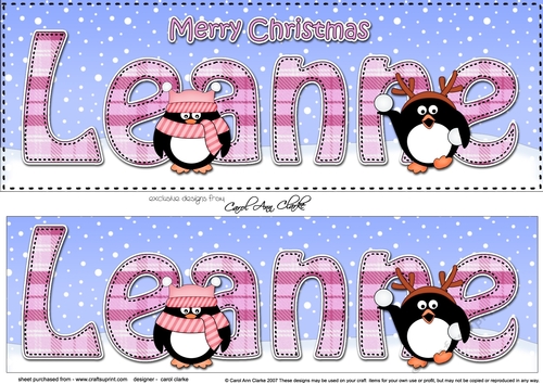 Large DL Merry Christmas LEANNE 3D decoupage 