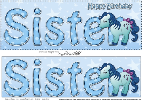 Large DL Happy Birthday SISTER 3D decoupage