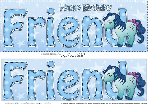Large DL Happy Birthday FRIEND 3D decoupage