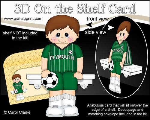 3D On the Shelf Card Kit - Little Footballer Hale plays for Plymouth