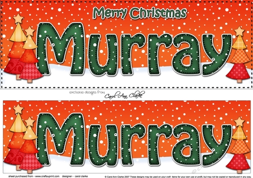 Large DL Merry Christmas MURRAY 3D decoupage 