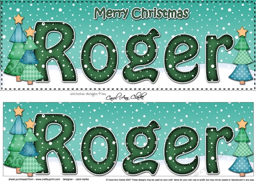 Large DL Merry Christmas ROGER 3D decoupage 
