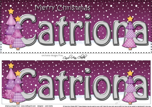 Large DL Merry Christmas CATRIONA 3D decoupage 