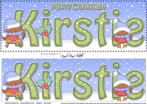Large DL Merry Christmas  KIRSTIE 3D decoupage 