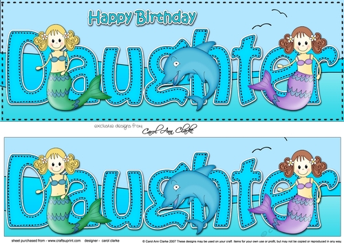 Large DL Happy Birthday DAUGHTER 3D decoupage