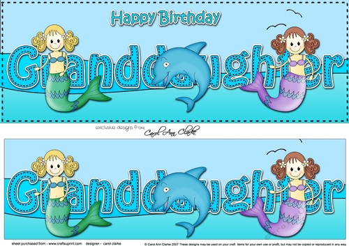 Large DL Happy Birthday GRANDDAUGHTER 3D decoupage
