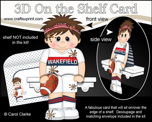 3D On the Shelf Card Kit - Little Rugby Player Howerd