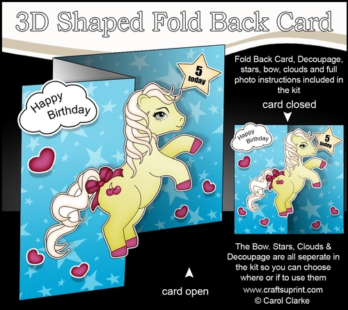 3D Shaped No-Hole Fold Back Mini Kit -   Cute Little Pony Cherryade