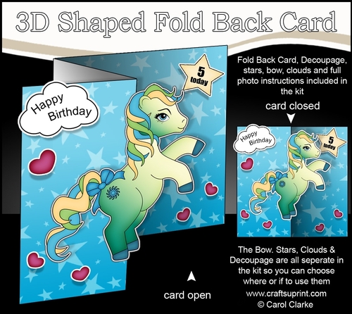 3D Shaped No-Hole Fold Back Mini Kit -   Cute Little Pony Summer Breeze