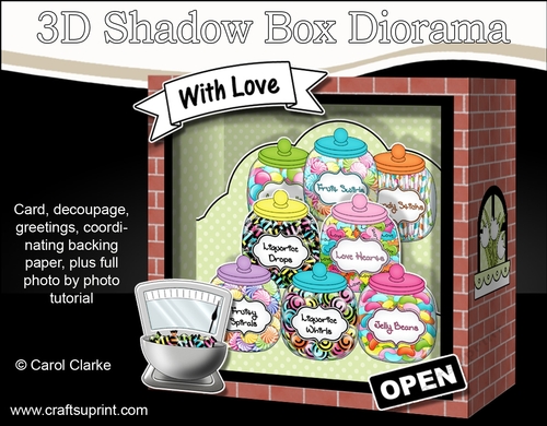 3D Shadow Box Card Mini Kit  -  The Candy Store Sweet Shop