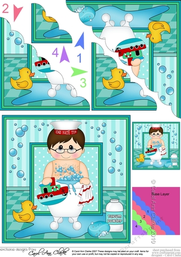 Cute Man Bathtub Buddies Scalloped Corner Stacker