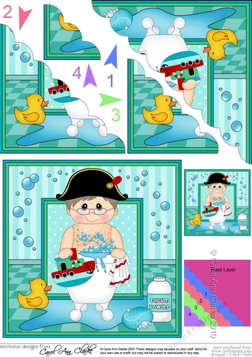 Older Man Bathtub Buddies Scalloped Corner Stacker
