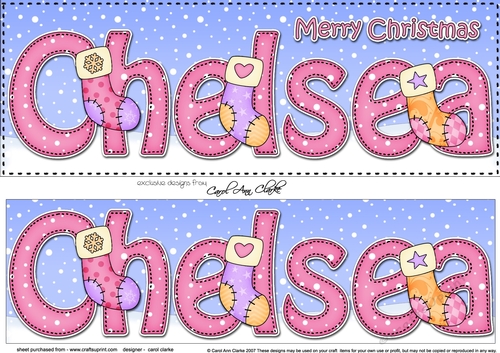 Large DL Merry Christmas CHELSEA 3D decoupage 