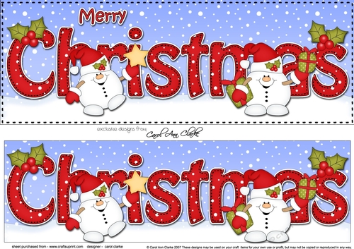 Large DL MERRY CHRISTMAS 3D decoupage 