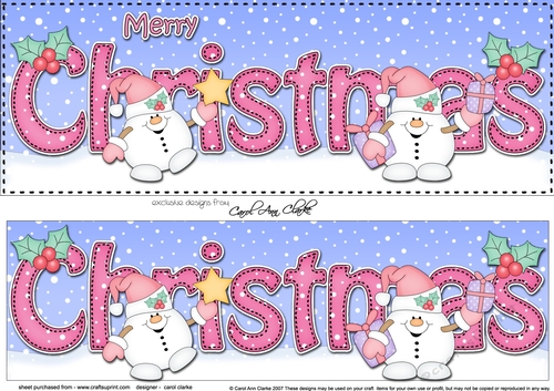 Large DL MERRY CHRISTMAS 3D decoupage 