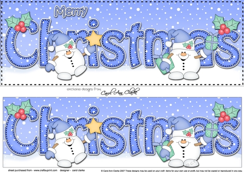Large DL MERRY CHRISTMAS 3D decoupage 