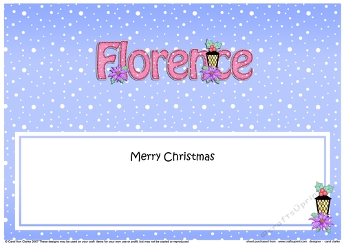 Large DL Merry Christmas FLORENCE 3D decoupage 